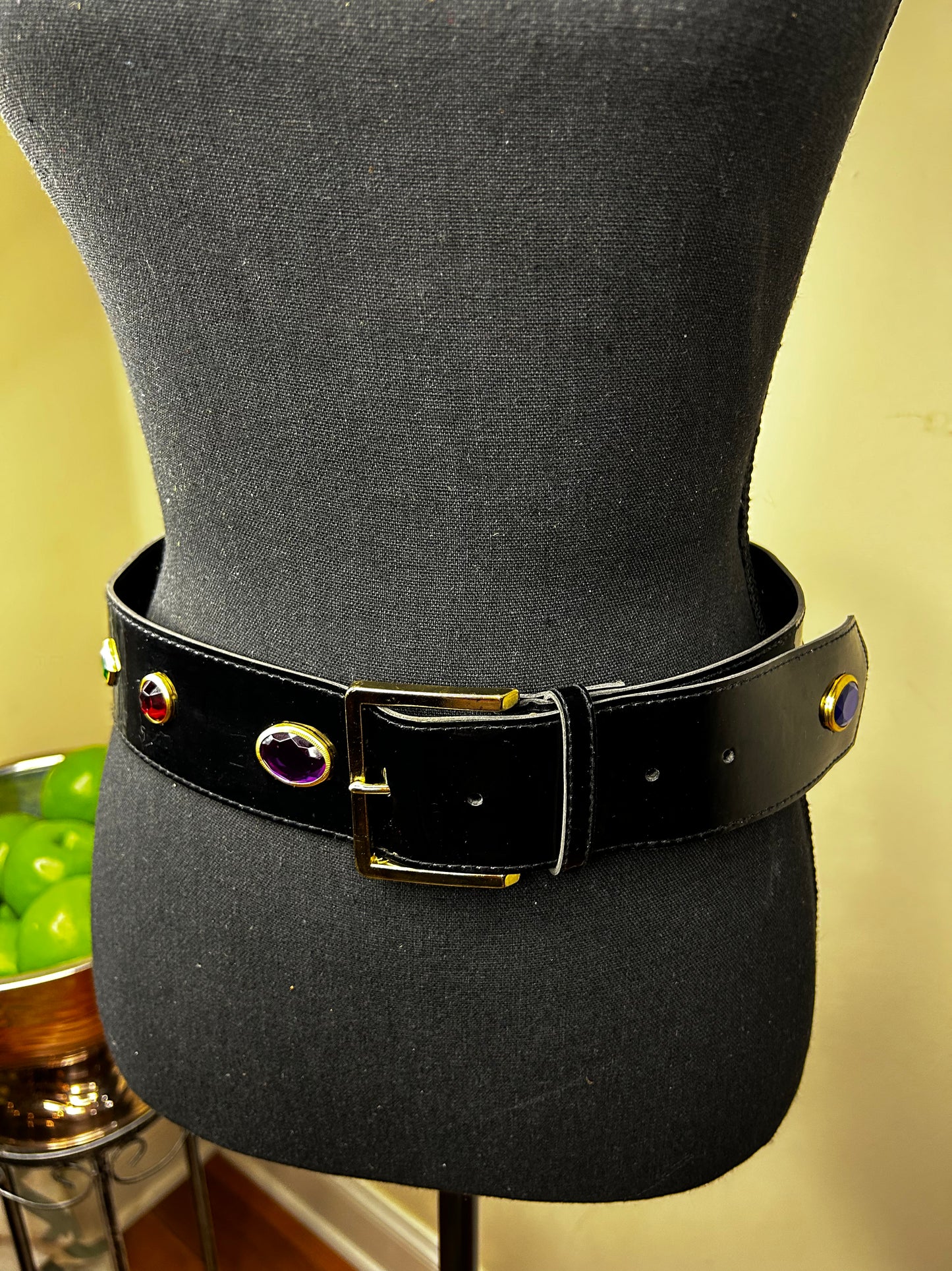 80’s-90s Black Bejeweled Belt