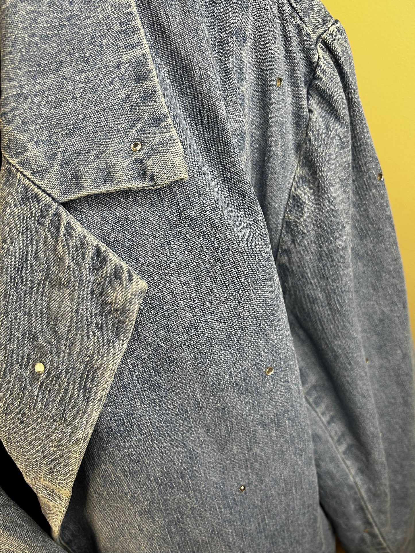 The Quaker Factory Rhinestone Denim Blazer