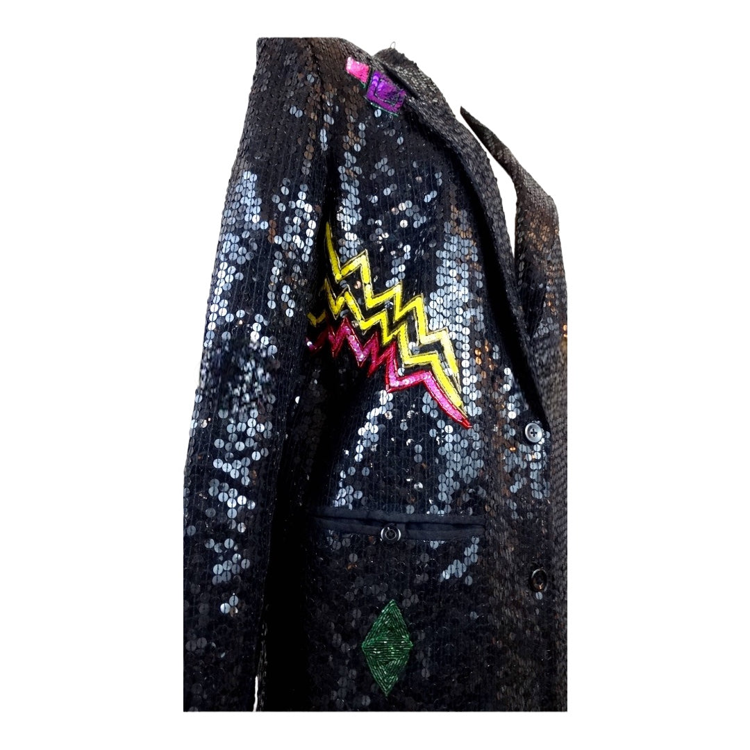 Sandy Starkman Retro Vintage Sequined and Beaded Blazer