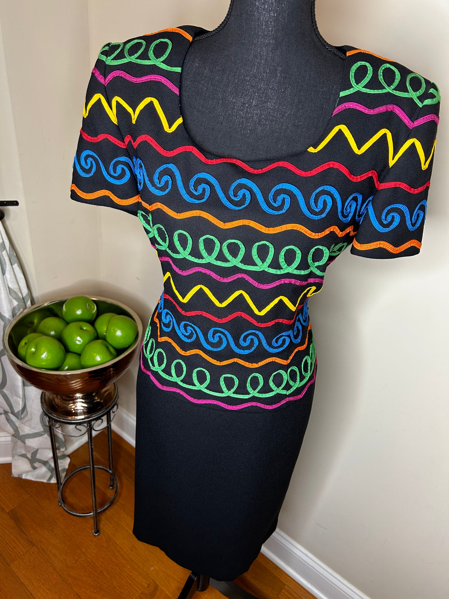 Maggie London Petites Rainbow Ribbon Dress