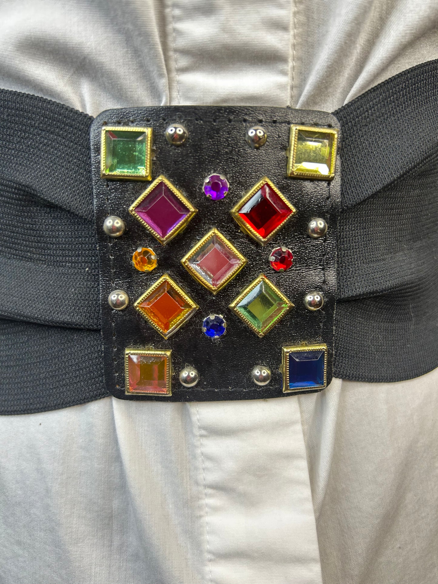 Bejeweled Belt with 3 Button Closure