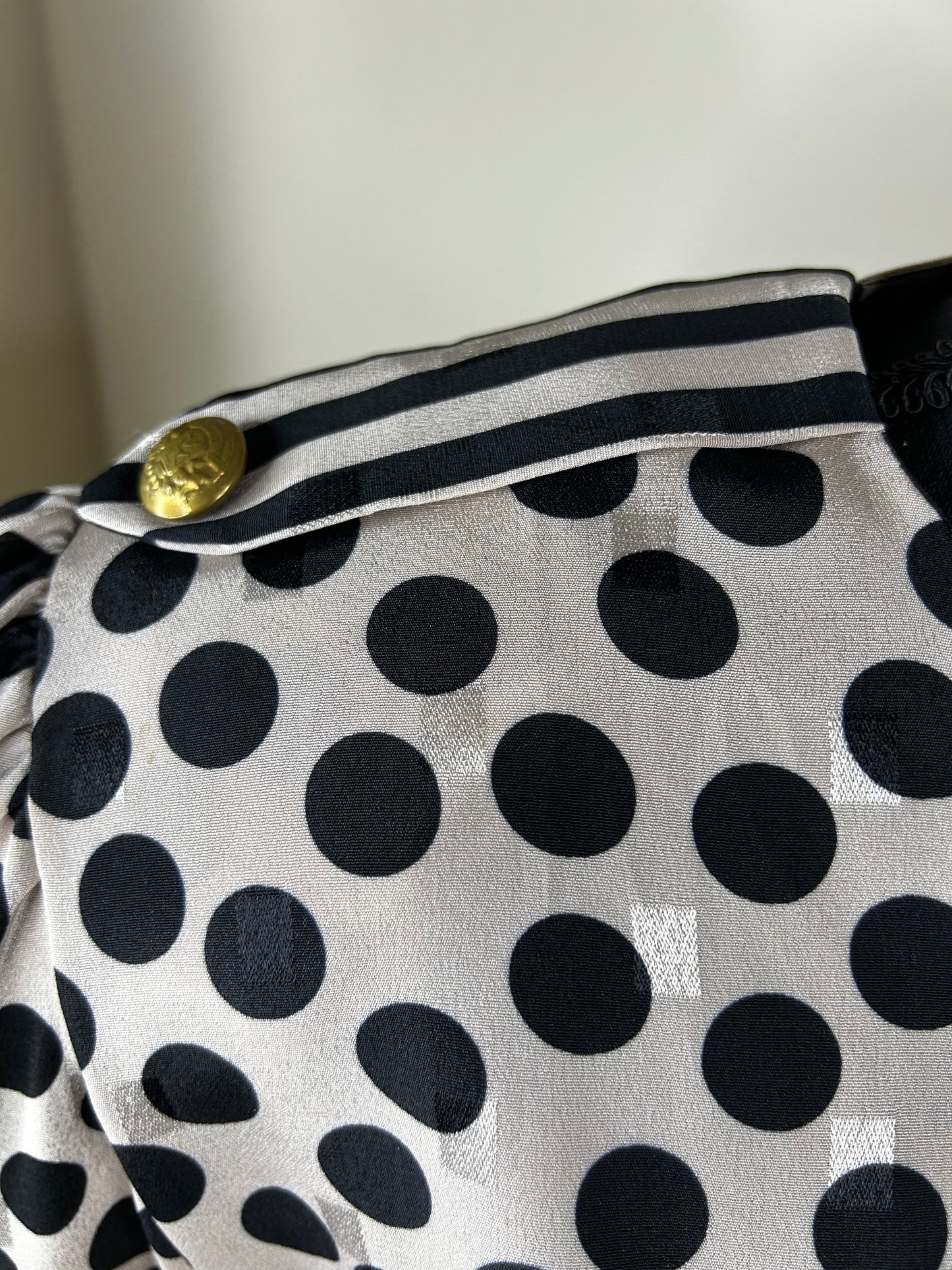 Lady Carol Vintage Polka Dot Black and Creme Dress