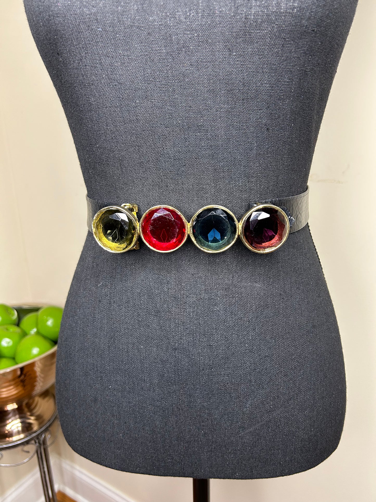 Vintage 1984 Jumbo Jeweled Gem Belt