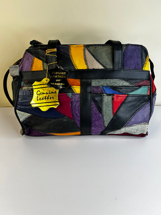 Vtg Genuine Leather Patchwork Purse NWT