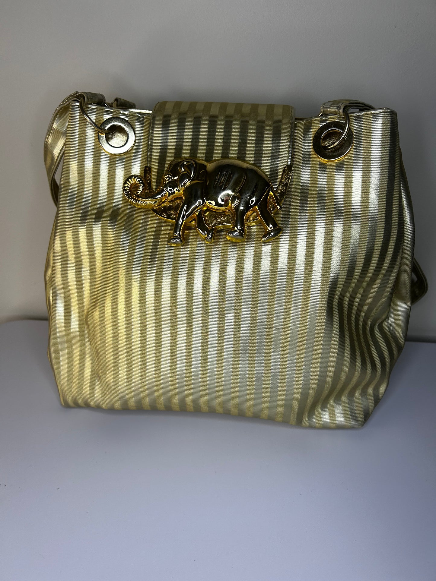 90s Vintage Gold Elephant Purse/Shoulder Bag