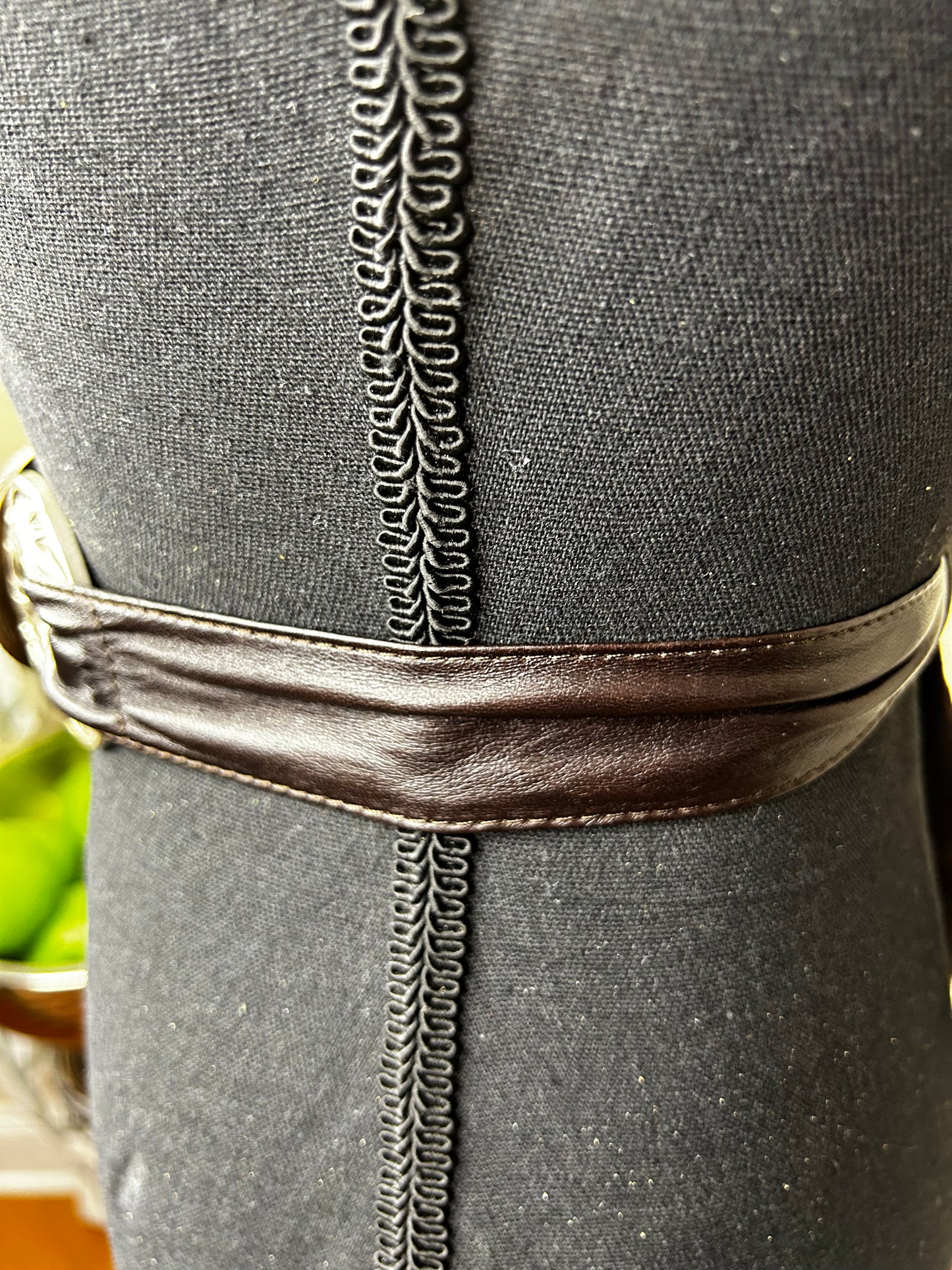 Brown Genuine Leather Tie Waist Belt w/ Medal Medallions