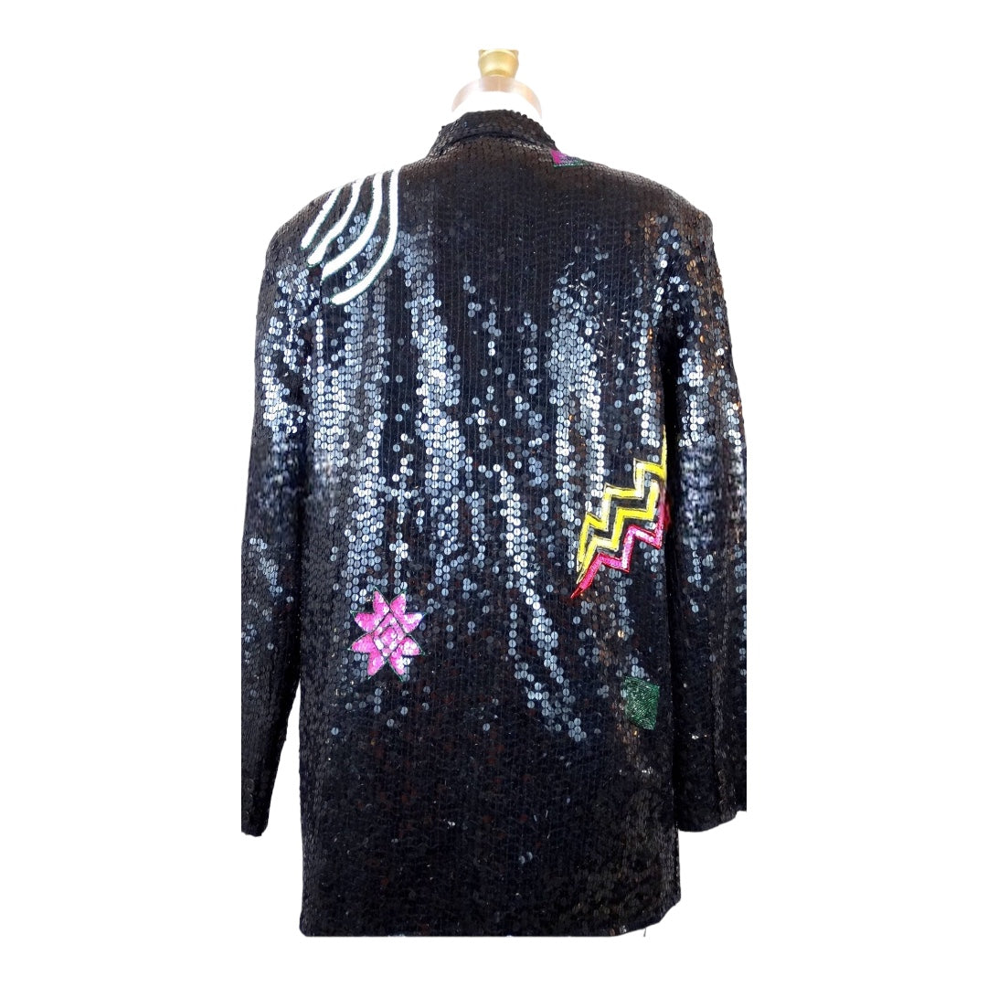 Sandy Starkman Retro Vintage Sequined and Beaded Blazer