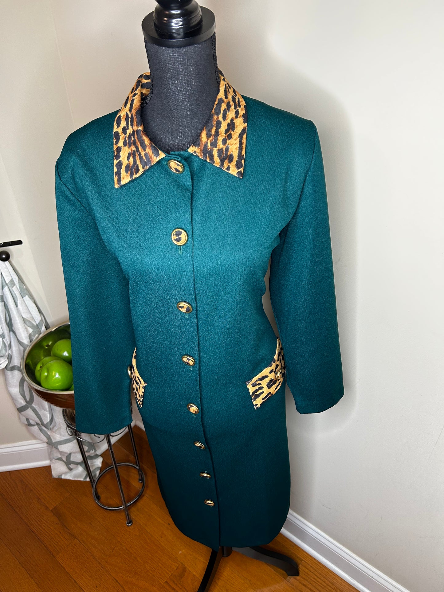 Anthony Richards Leopard Trimmed Dress