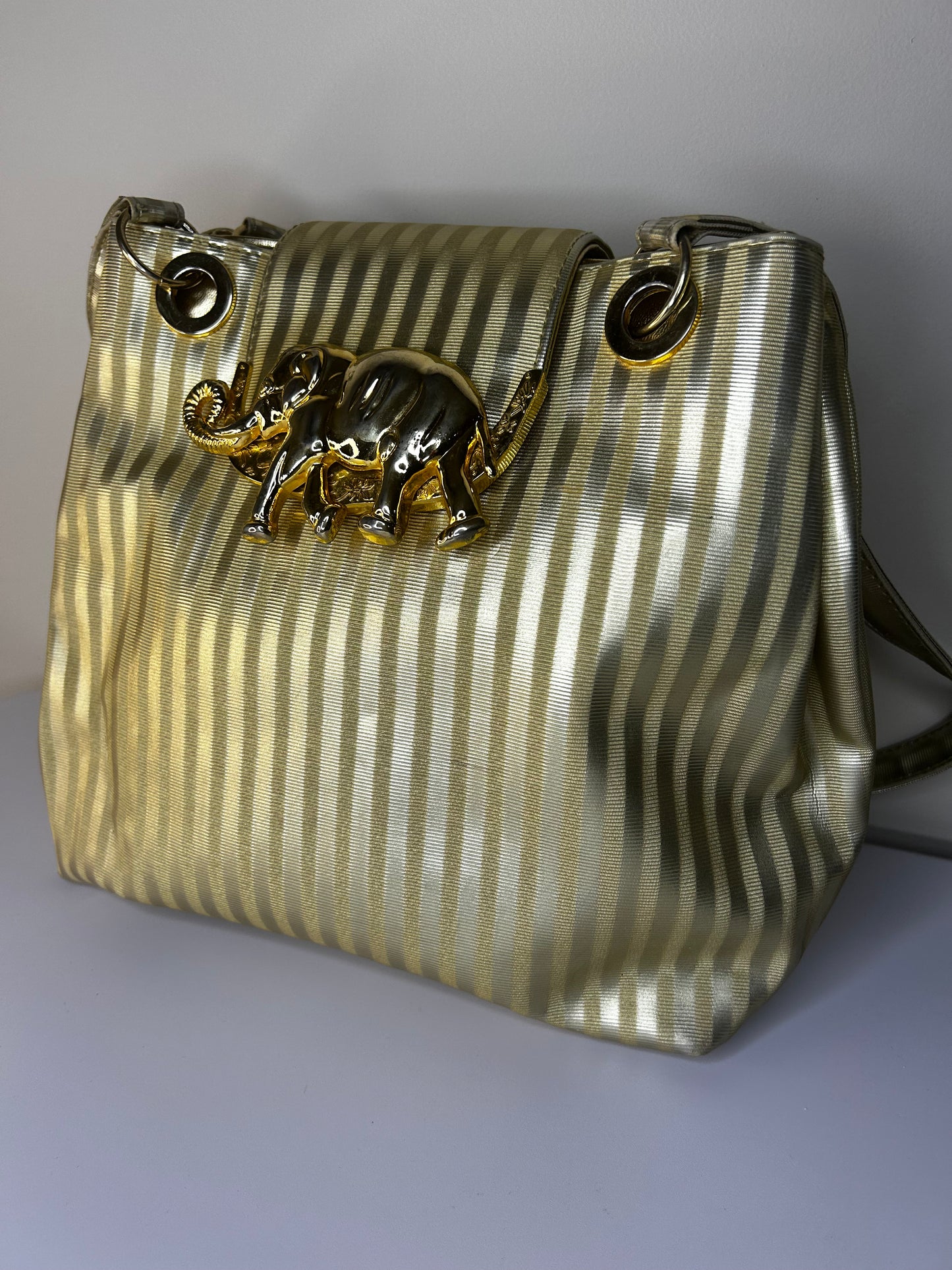90s Vintage Gold Elephant Purse/Shoulder Bag