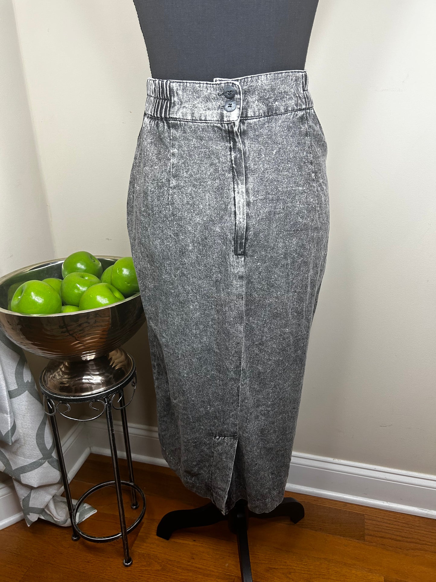 Vintage Marie St. Monet Denim Skirt with Jeweled Accents
