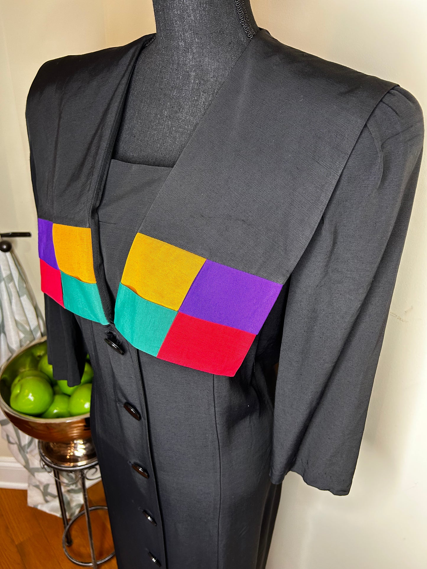 S.L. Fashions Colorblock Lapel Dress