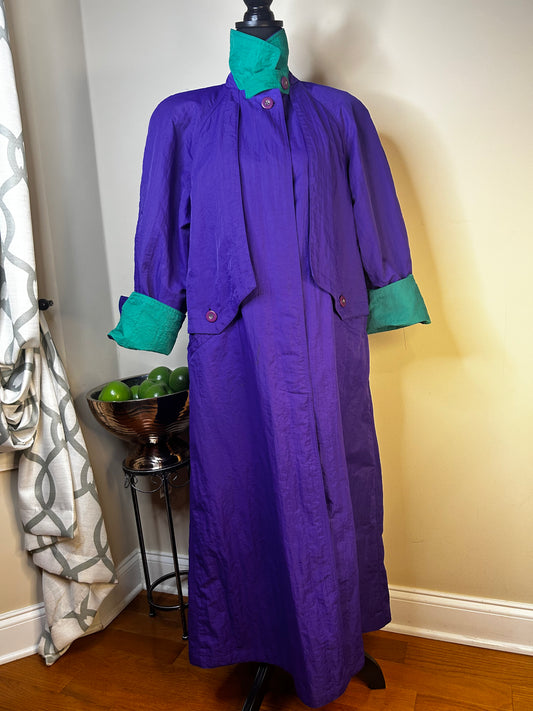 Vtg Weather Master Colorblock Trench Coat
